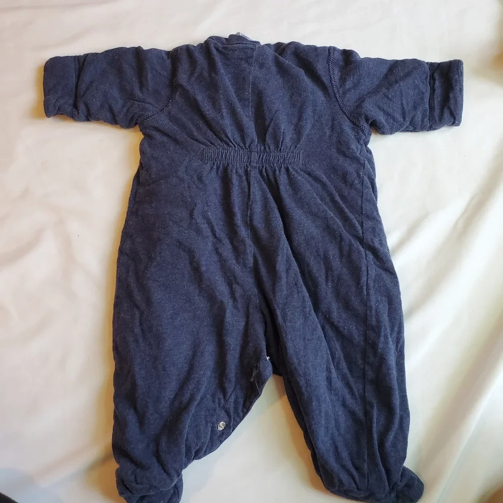 Baby Gap Blue Long Sleeve Footed Pajama Sleepsuit Bodysuit Romper thick 3 months